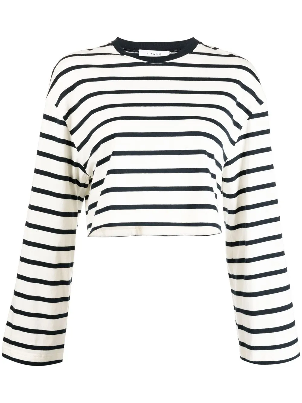 

FRAME striped bell-sleeves T-shirt - White