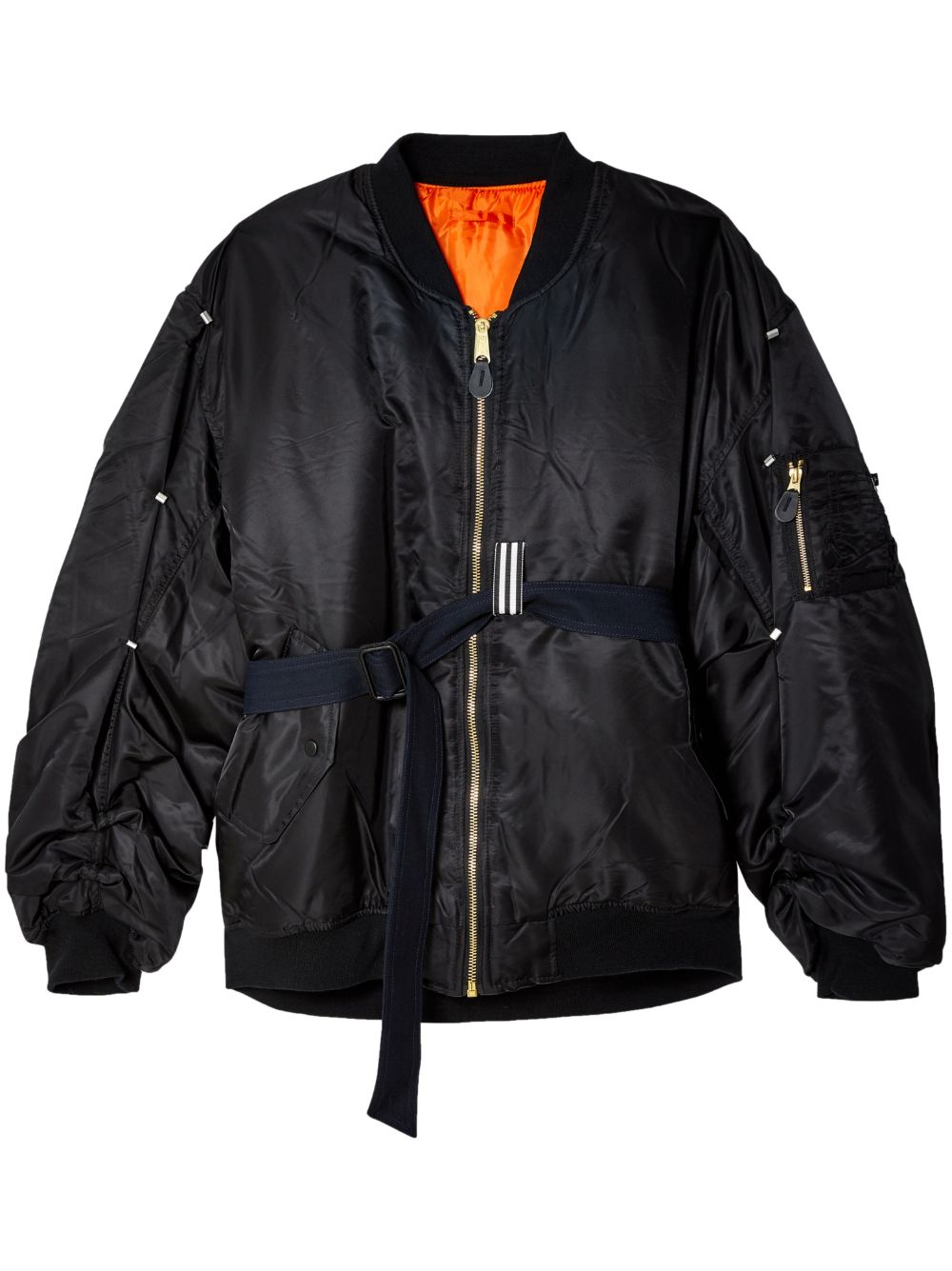 logo-patch fold bomber jacket