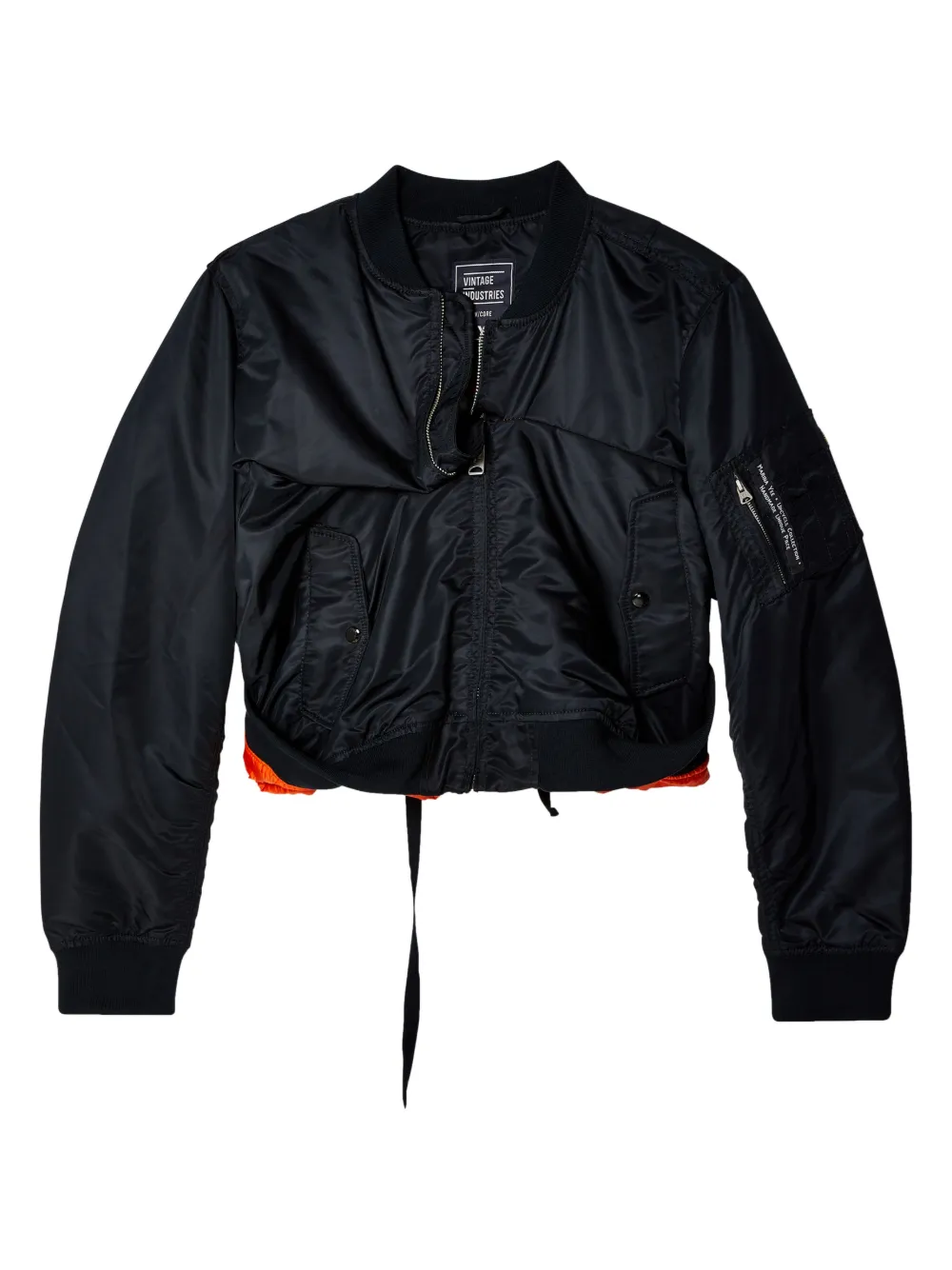 marina yee logo-patch fold bomber jacket - Zwart