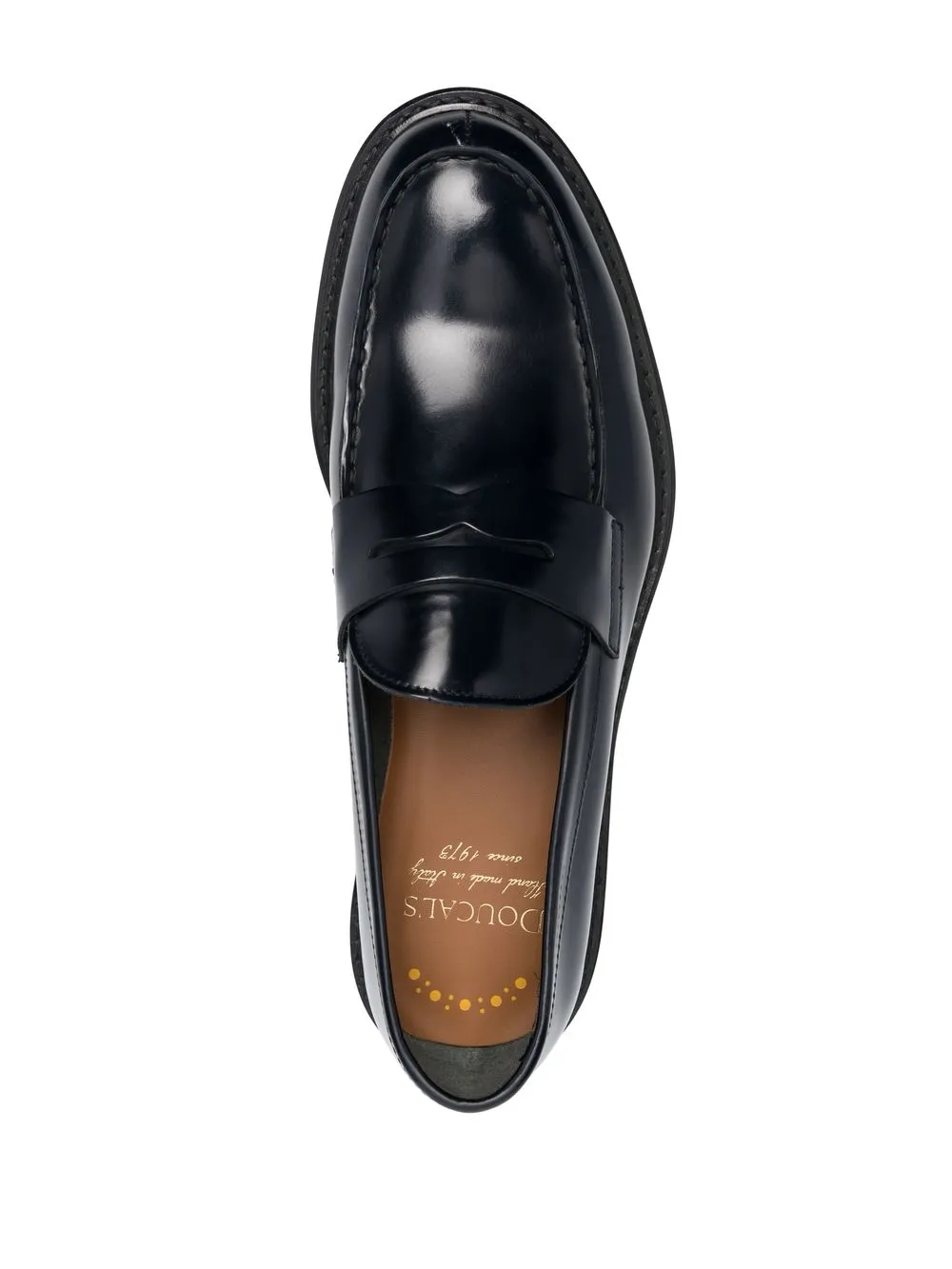 Shop Doucal's Almond-toe Leather Loafers In 黑色