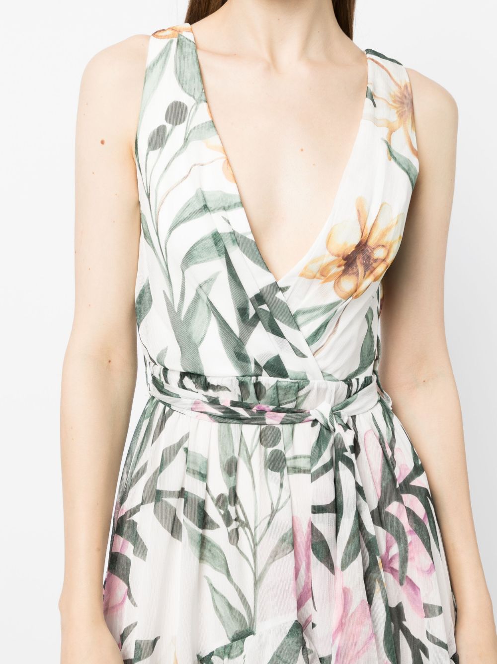 Shop Patbo Jasmin Sleeveless Ruffled Maxi Dress In Weiss