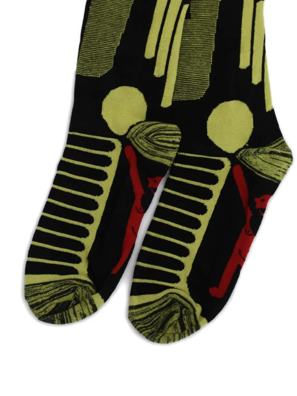 Walter Van Beirendonck Panelled Socks In Green
