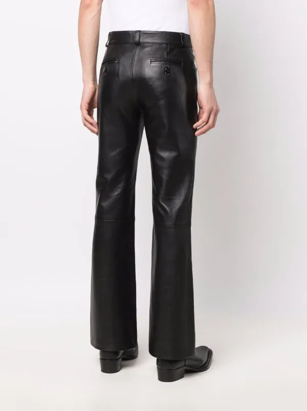 Ernest W. Baker Leather flare-leg Trousers - Farfetch