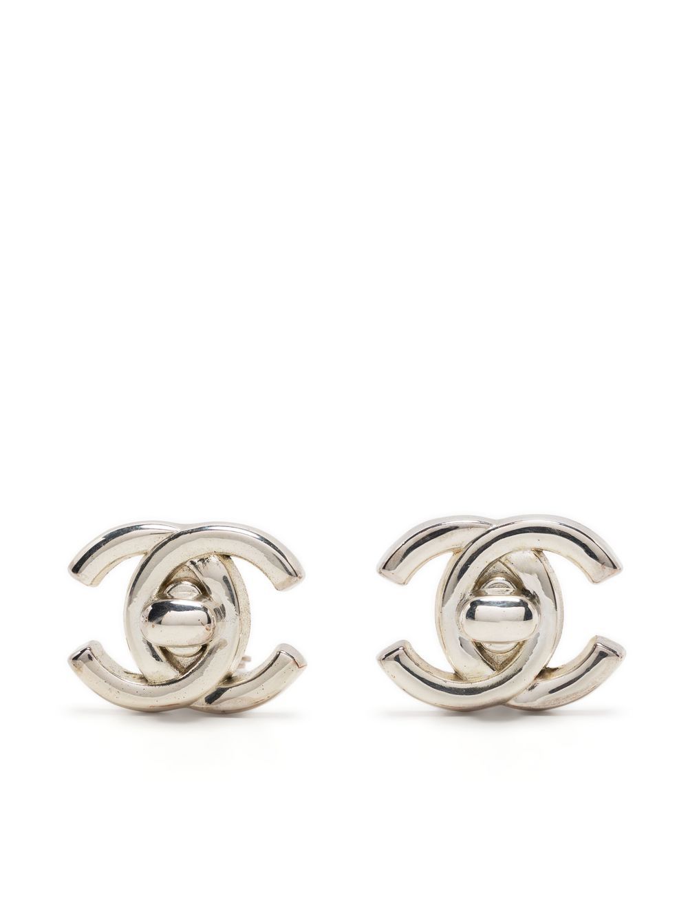 

CHANEL Pre-Owned 1996 CC Turn-lock clip-on earrings - Silver