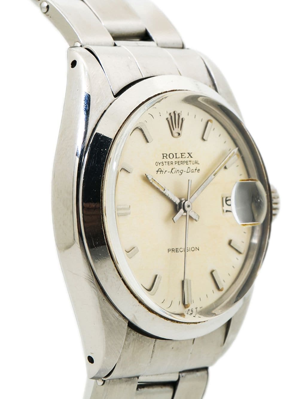Pre-owned Rolex  Air King Date 34mm In Silver