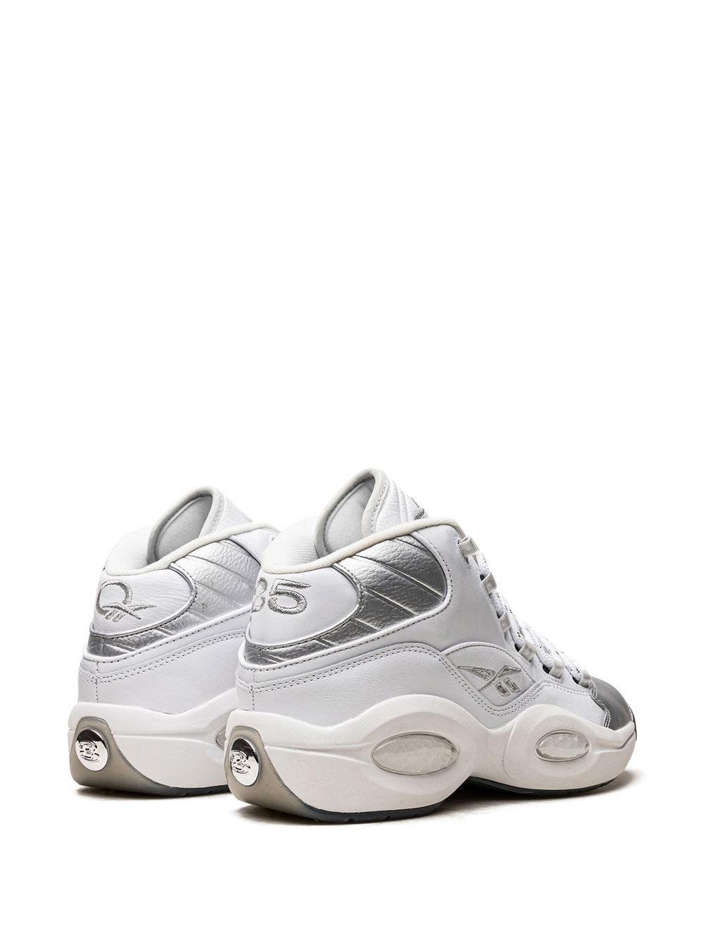 Shop Reebok Question Mid "25th Anniversary Silver Toe" Sneakers In White