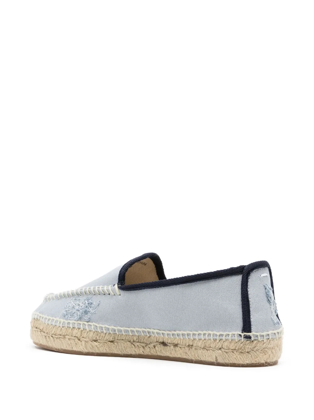 Shop Maison Margiela Embroidered Canvas Espadrilles In Blue