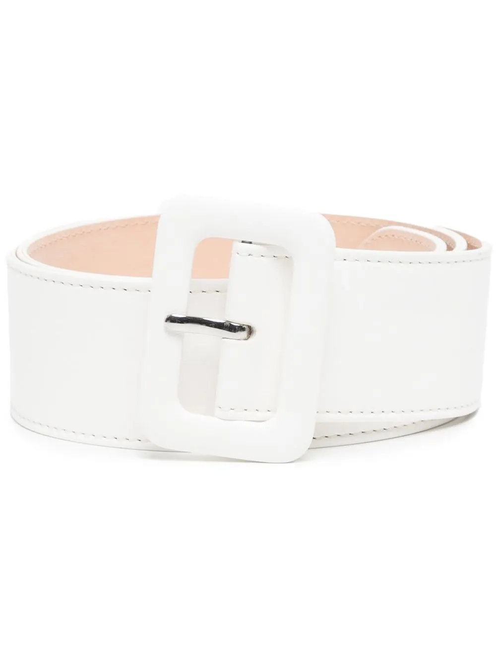 

Maison Margiela leather buckle fastening belt - White
