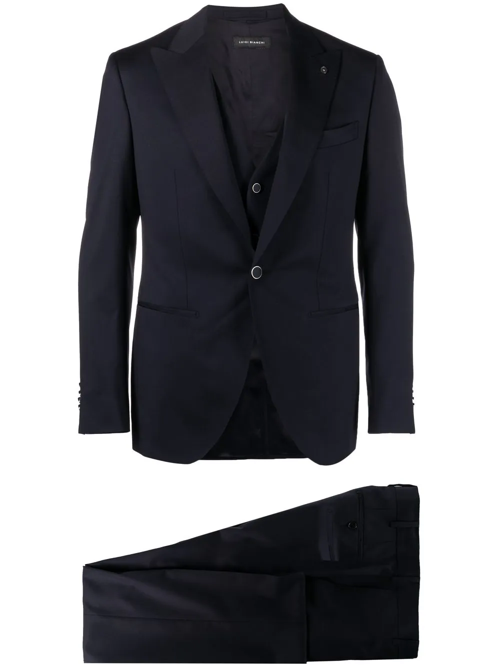 LUIGI BIANCHI MANTOVA single-breasted button three-piece suit - Blue
