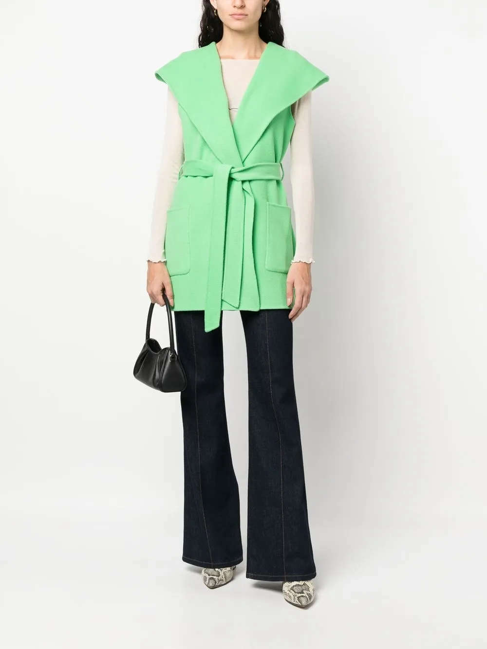 Image 2 of P.A.R.O.S.H. belted wrap sleeveless coat