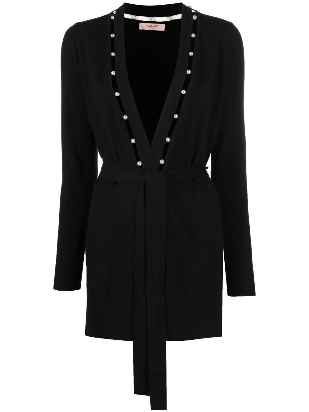 

TWINSET faux-pearl embellished cardigan - Black