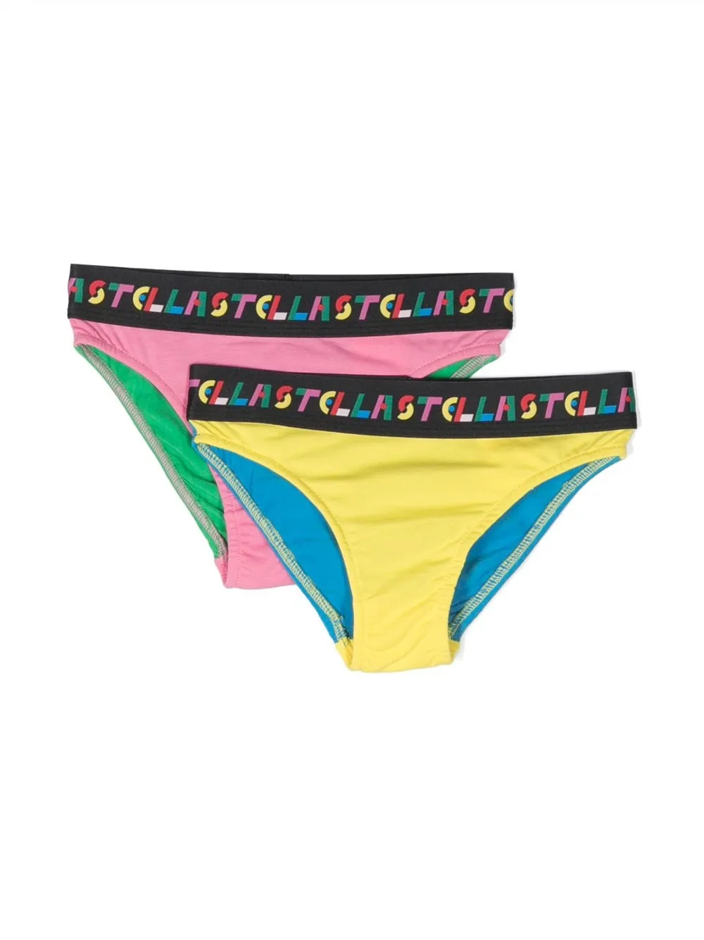 

Stella McCartney Kids colourblock cotton brief set - Yellow