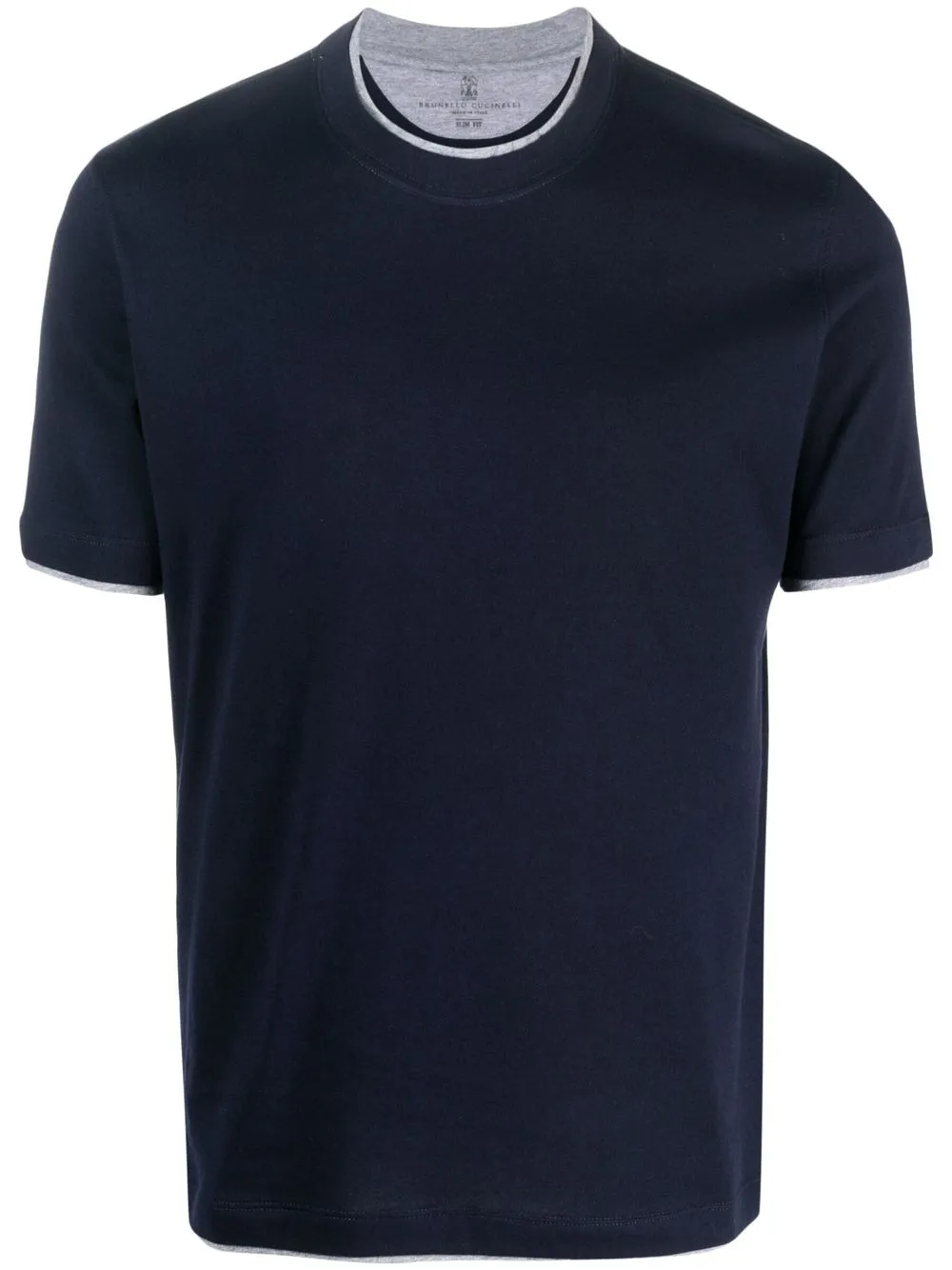 

Brunello Cucinelli contrasting-trim T-shirt - Blue