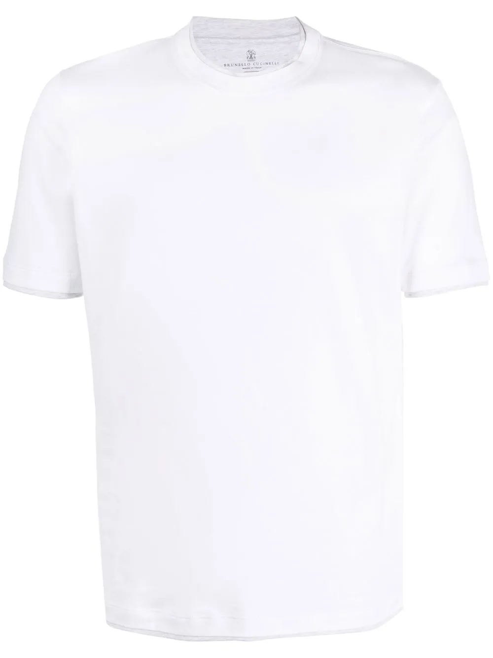 Brunello Cucinelli contrasting-trim T-shirt - White