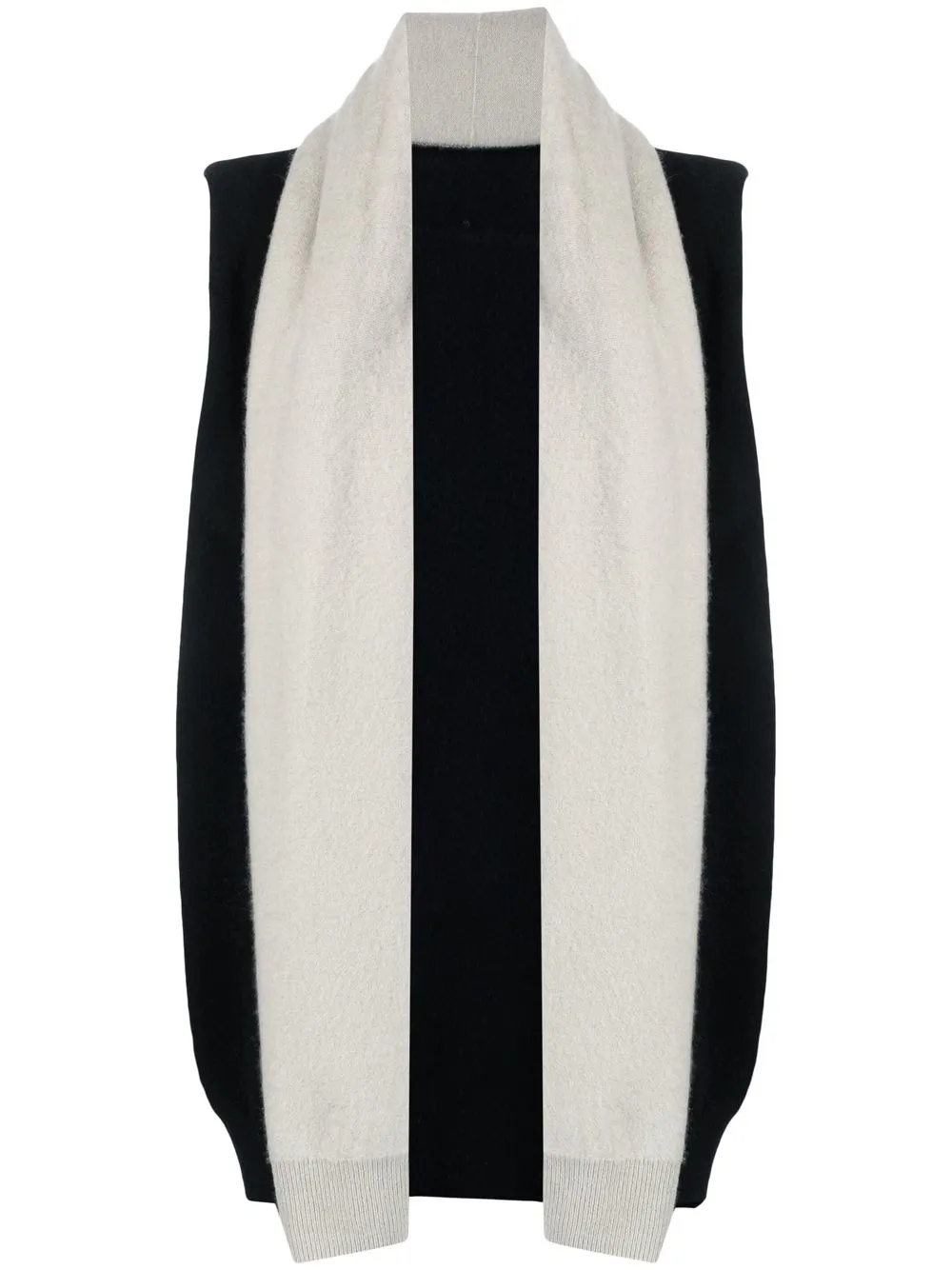 

Frenckenberger contrast cashmere knit vest - Black