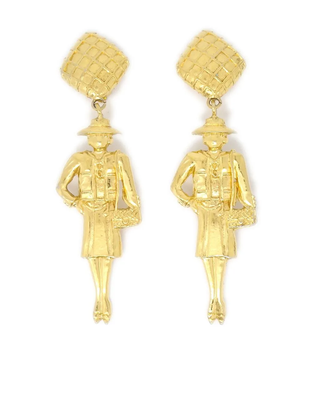 

CHANEL Pre-Owned 1990-2000s Mademoiselle Coco clip-on earrings - Gold