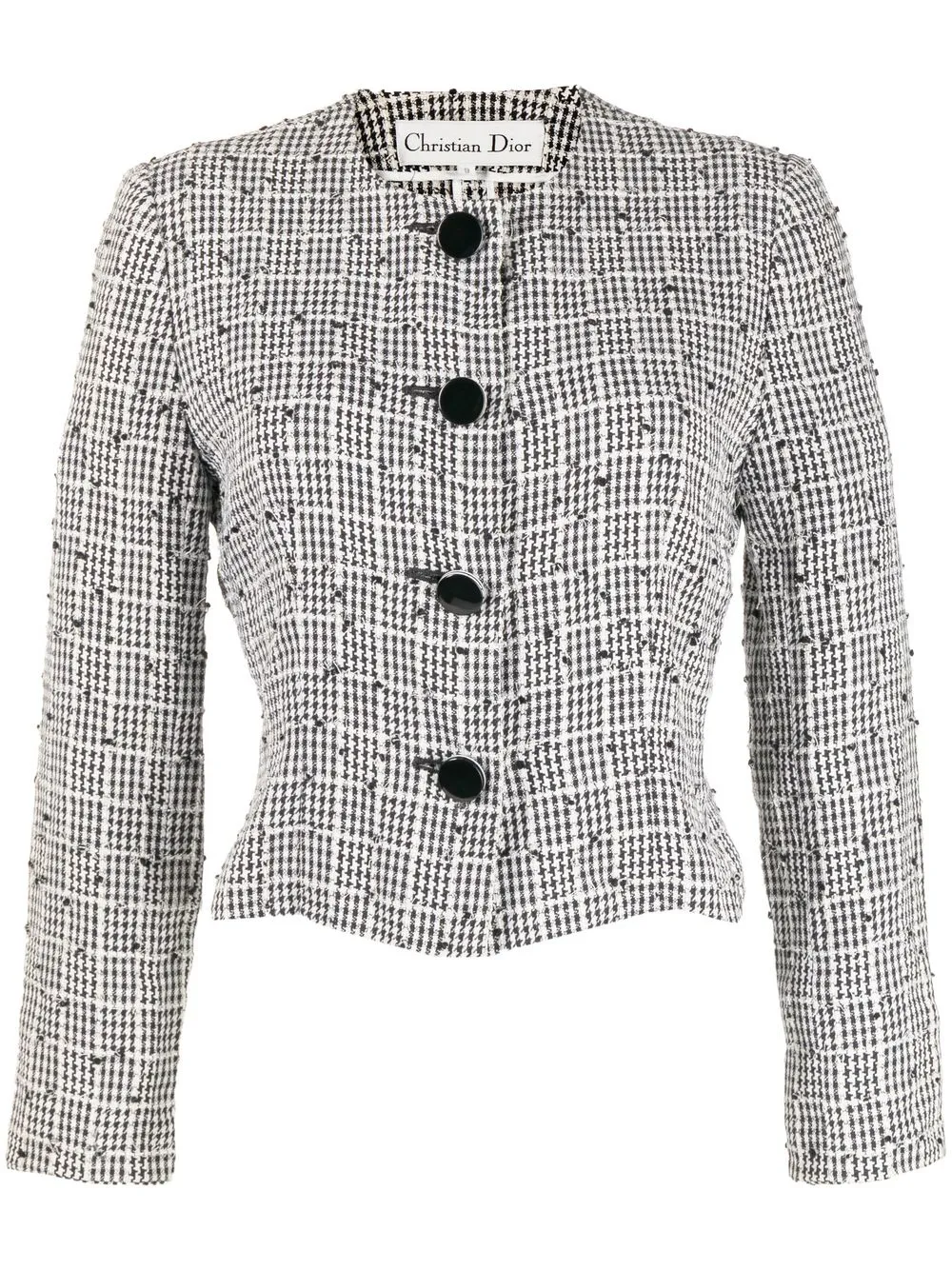 

Christian Dior 1990-2000s houndstooth single-breasted jacket - Black