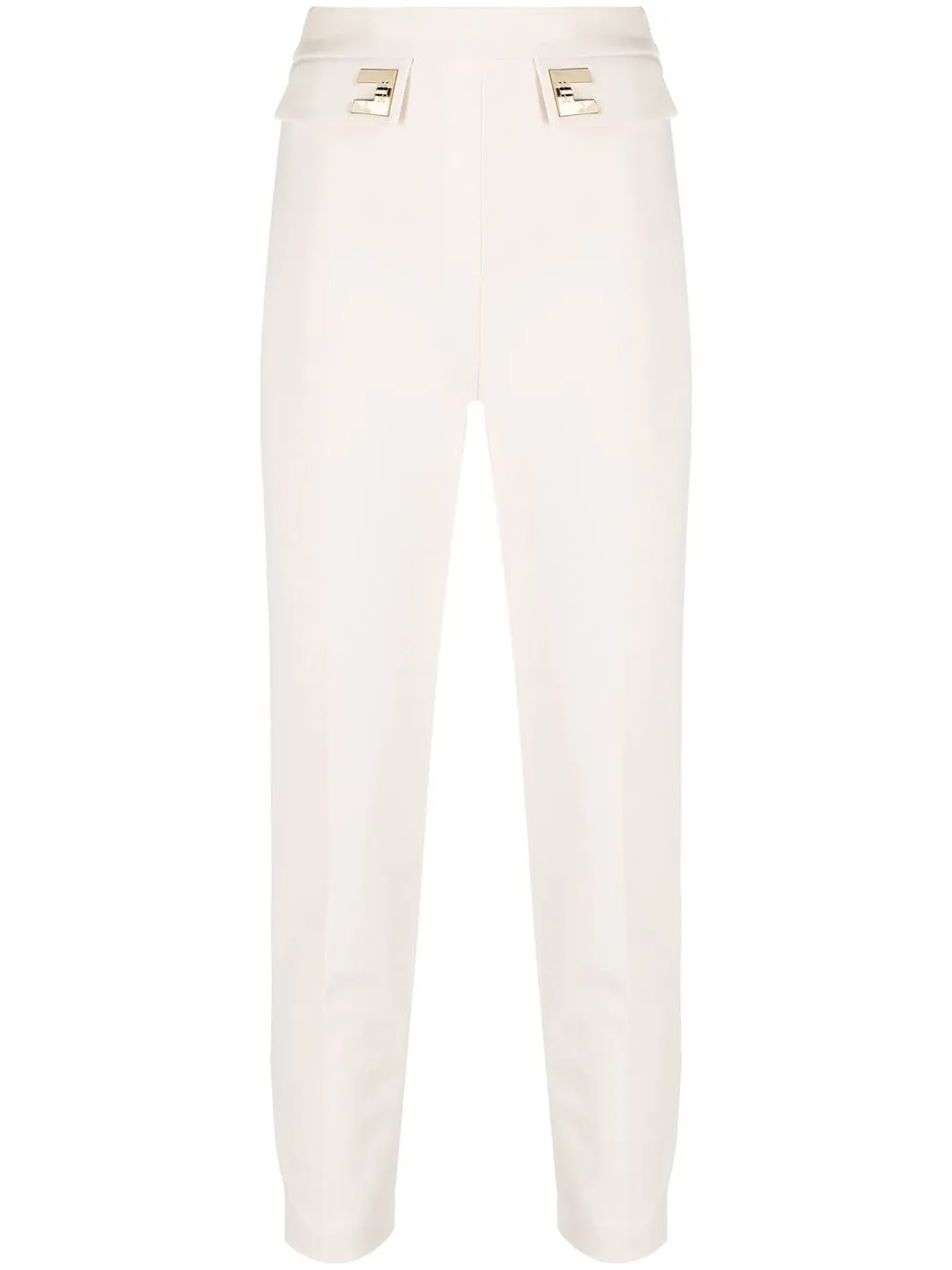 elisabetta franchi high-waisted tapered trousers - neutrals