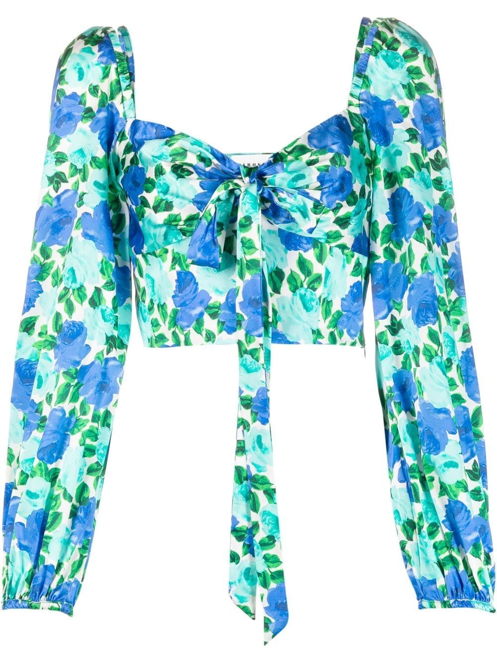 P.a.r.o.s.h Floral-print Bow-detail Blouse In Blue