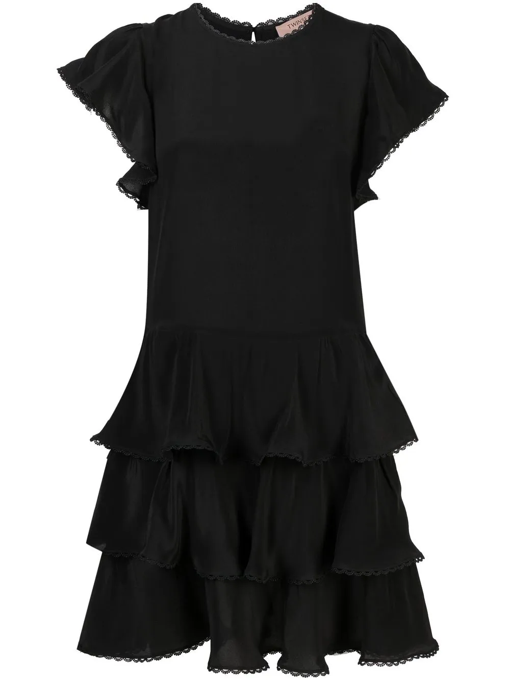 

TWINSET scallop-edge ruffled mini dress - Black