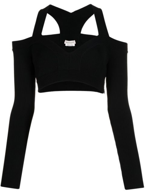 Alexander McQueen - exposed shoulder knit top