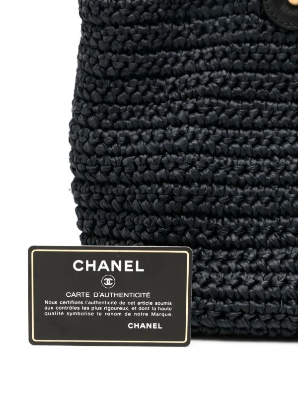 CHANEL Pre-Owned 2005-2006 CC Turn-lock Woven Tote Bag | Black