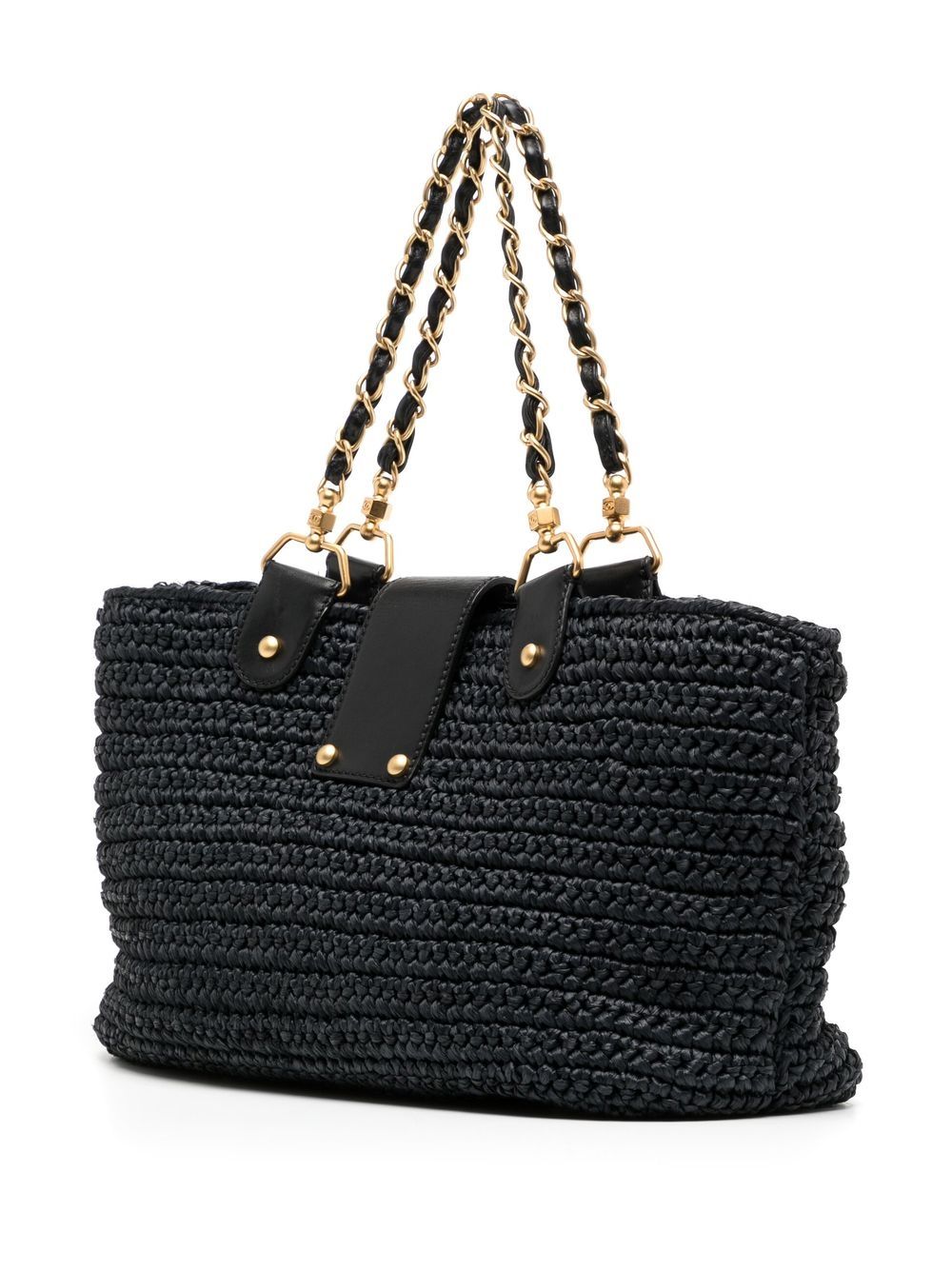 CHANEL 2005-2006 CC Turn-lock woven tote bag Women