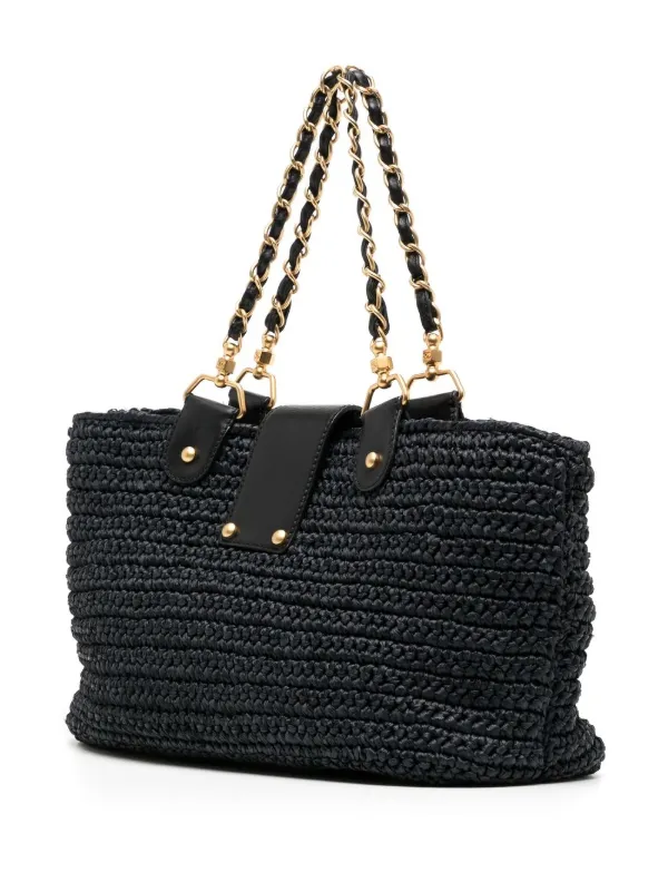 CHANEL Pre-Owned 2005-2006 CC Turn-lock Woven Tote Bag | Black