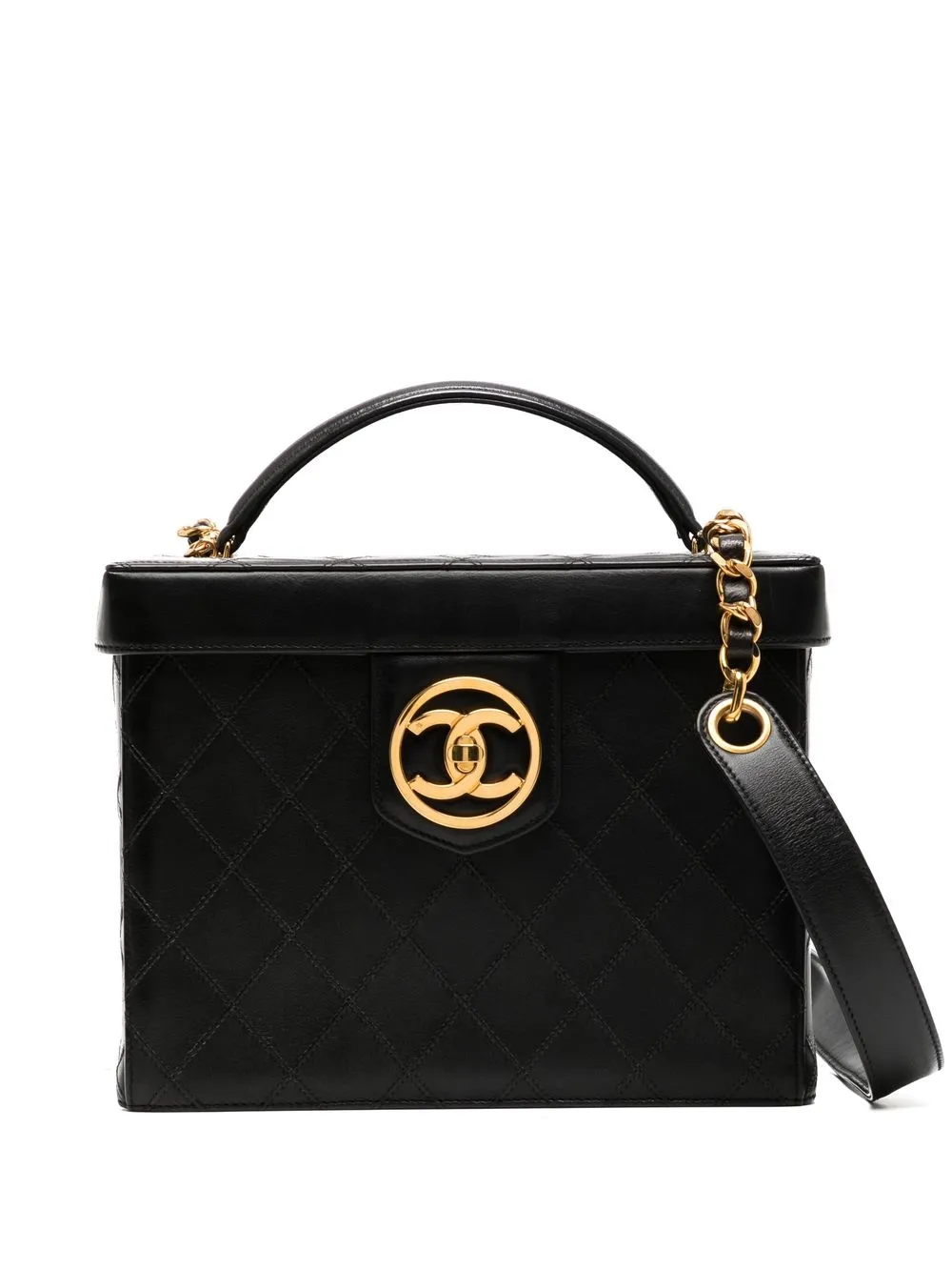 

CHANEL Pre-Owned bolsa con capitonada de rombos y logo CC 1995-1996 - Negro