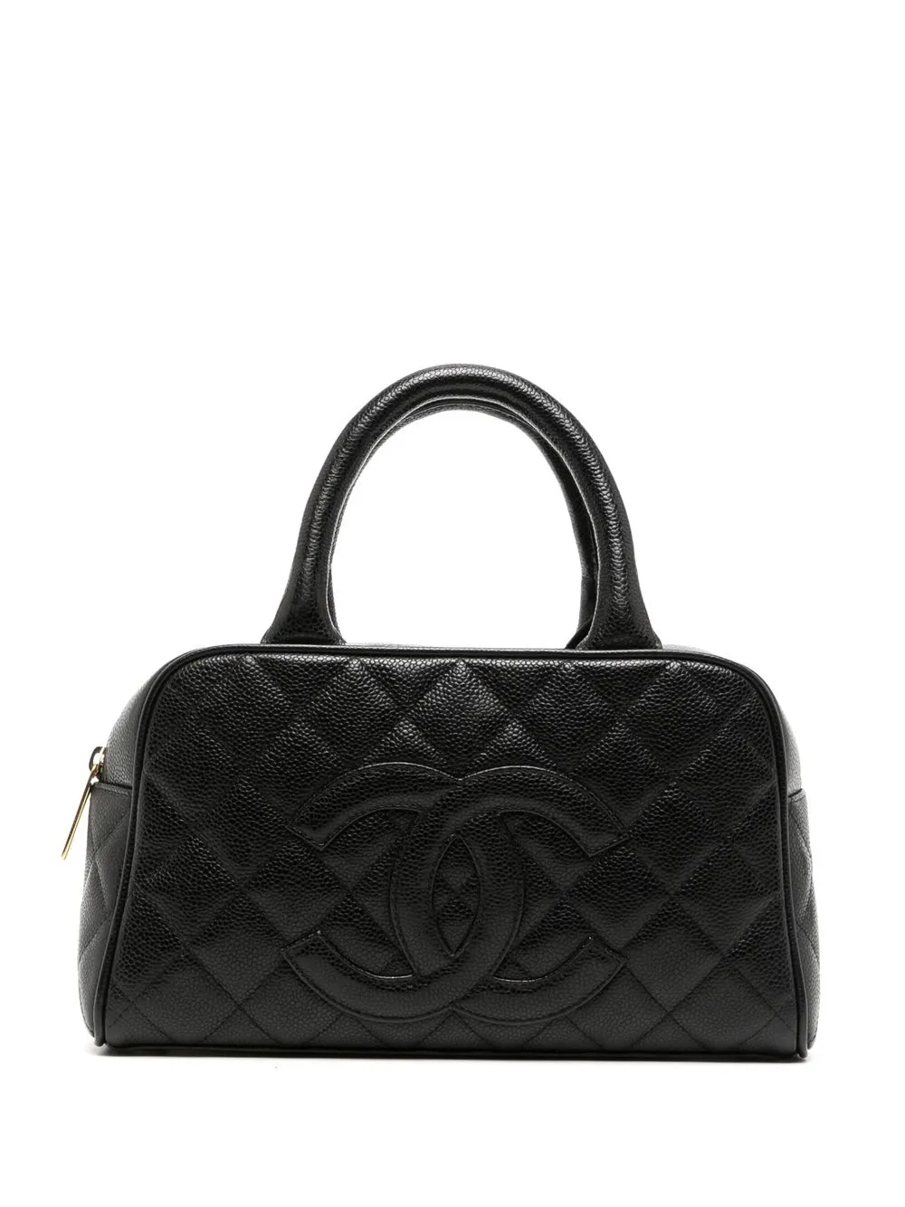 

CHANEL Pre-Owned 2003-2004 CC diamond-quilted top-handle bag - Black