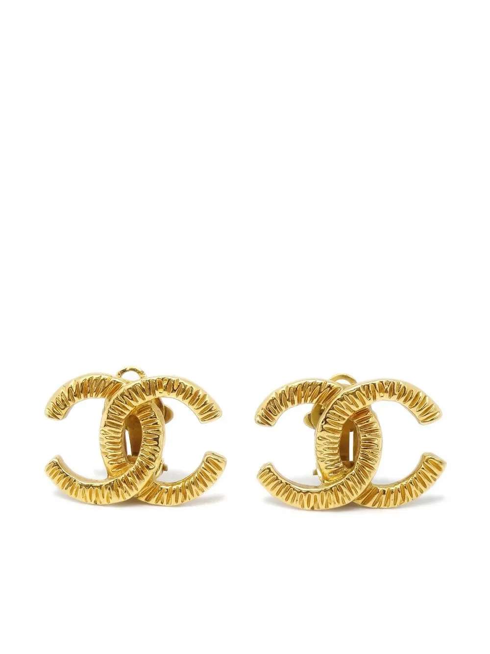 

CHANEL Pre-Owned aretes de clip con logo CC 1993 - Dorado