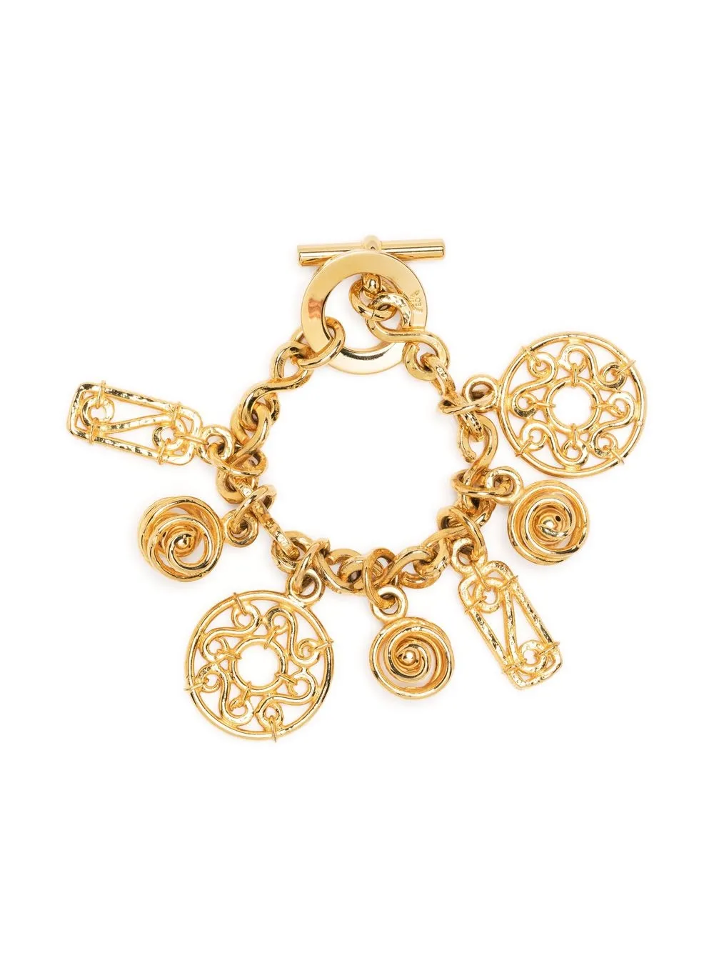 

Céline Pre-Owned 1990-2000s pre-owned charm chain bracelet - Gold