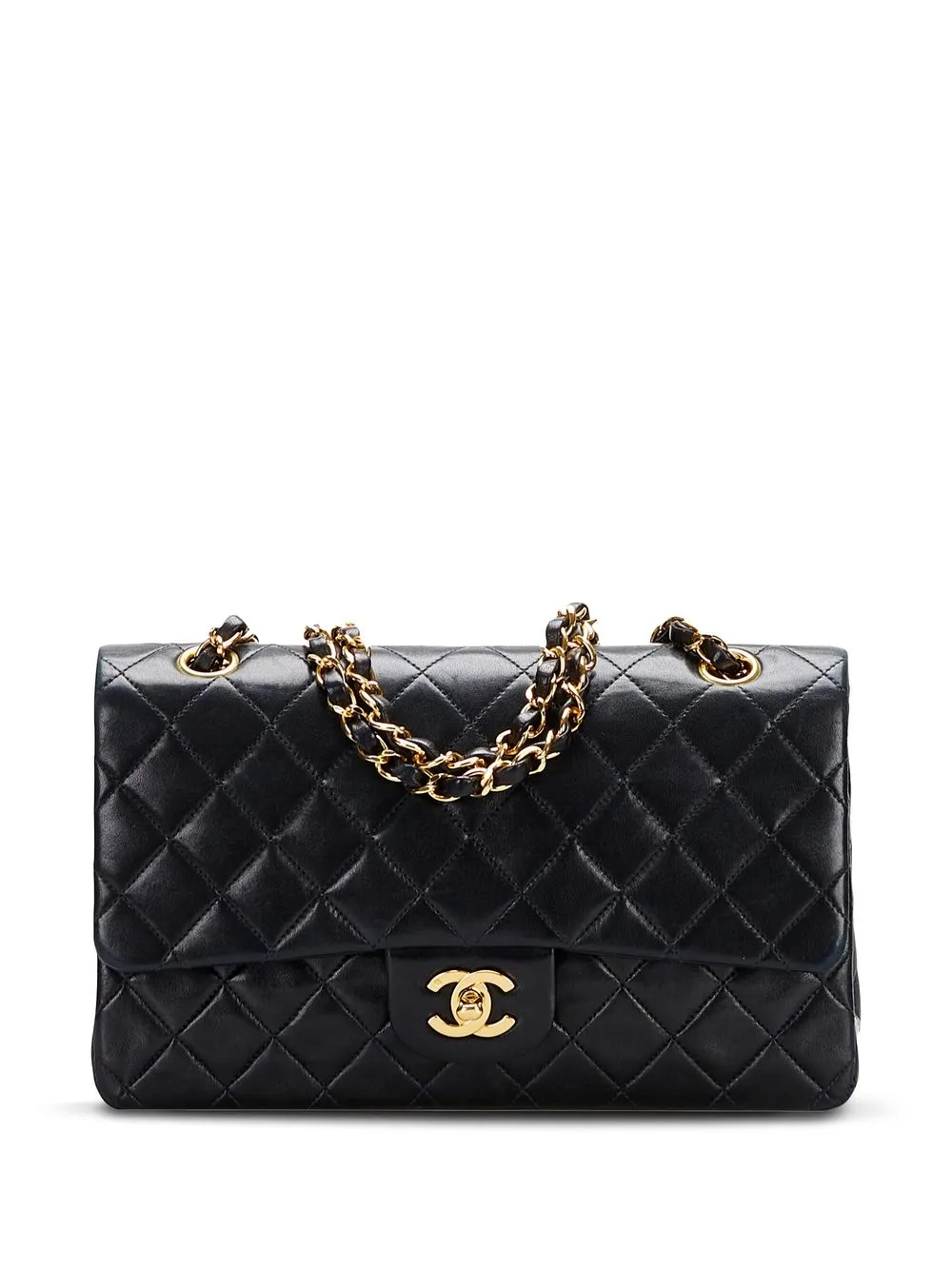 Pre-owned Chanel 1996-1997 Medium Double Flap Shoulder Bag In 黑色