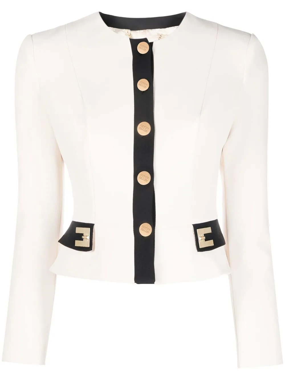 

Elisabetta Franchi cropped single-breasted jacket - Neutrals