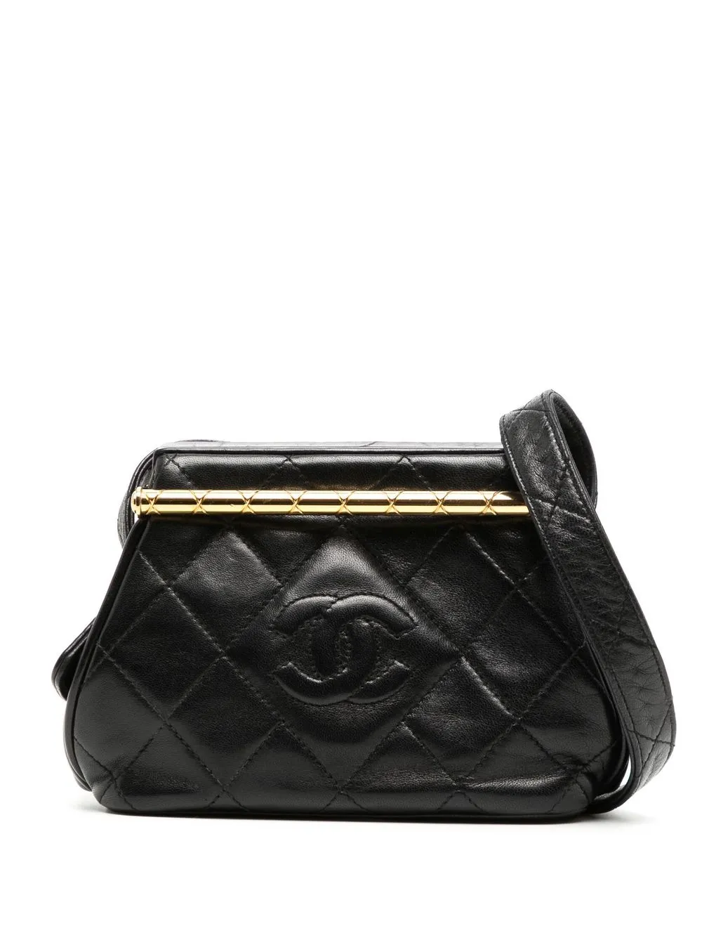 

CHANEL Pre-Owned 1990-1991 CC diamond-quilted crossbody bag - Black