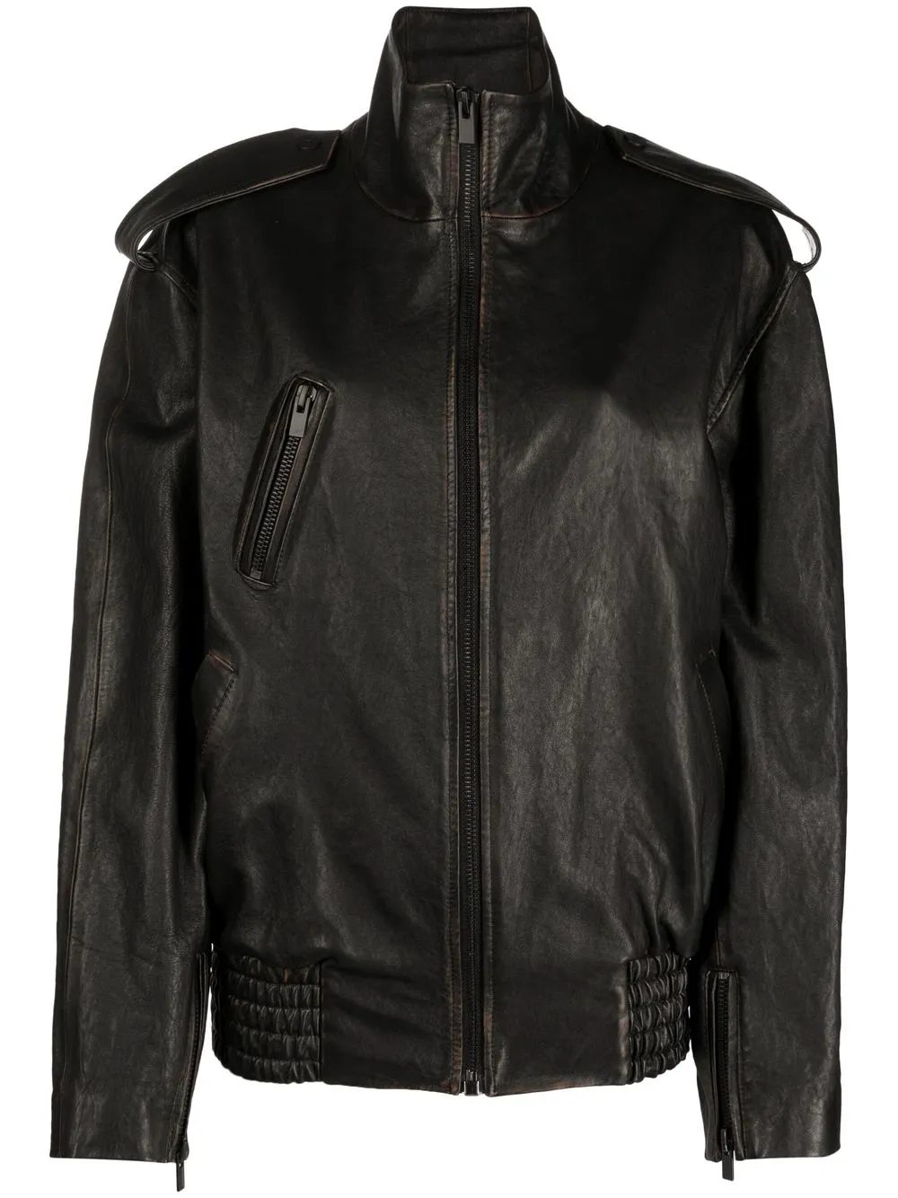 

The Mannei polished-finish zip-fastening jacket - Black