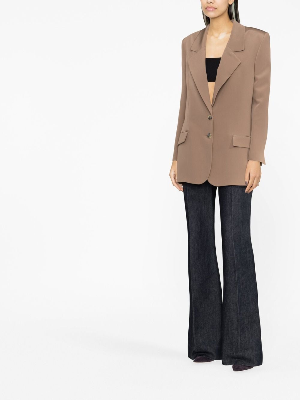 Shop The Mannei Notched-lapel Single-breasted Blazer In Brown