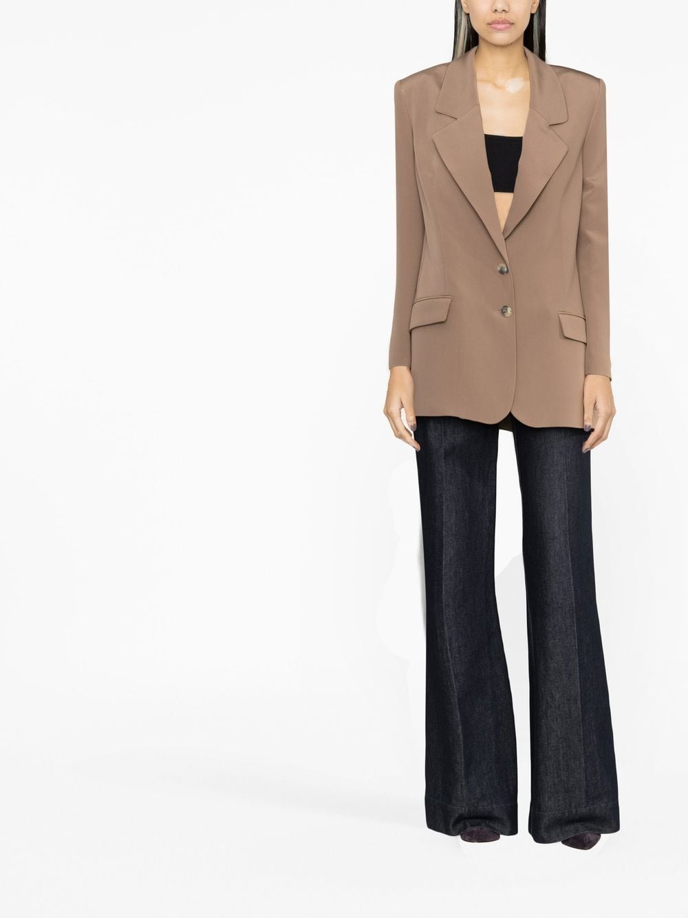 Shop The Mannei Notched-lapel Single-breasted Blazer In Brown