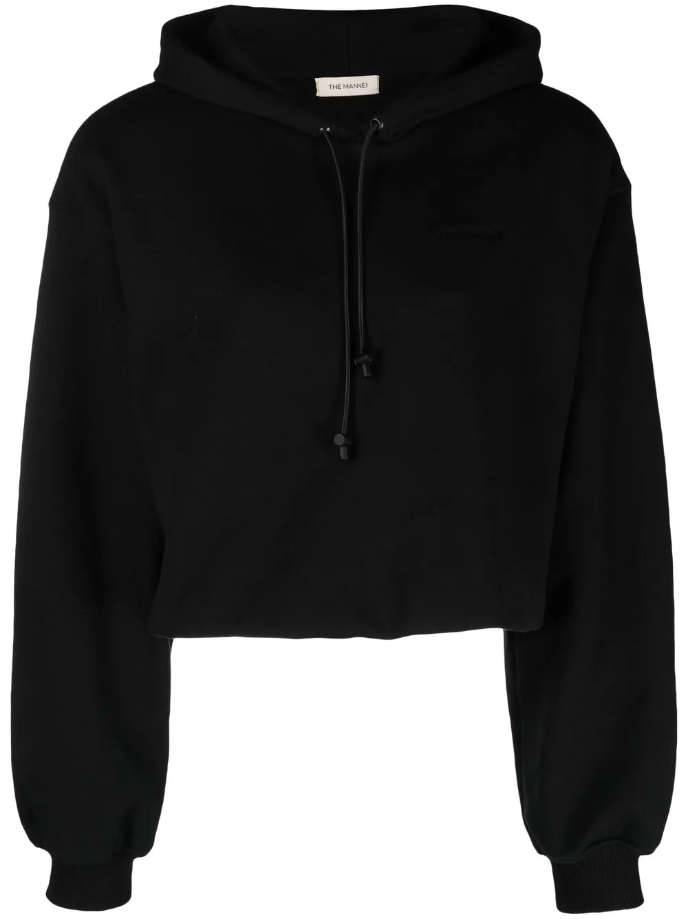 

The Mannei hoodie corta de manga carta - Negro