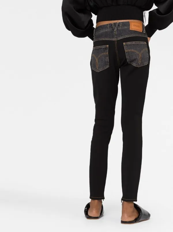 Two tone skinny jeans sales
