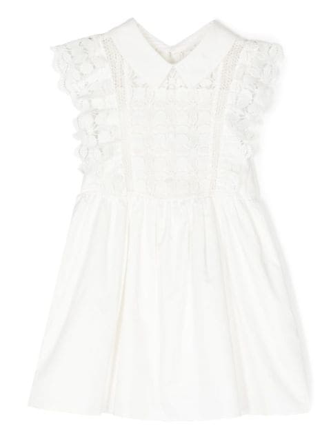 lace-pattern sleeveless dress  