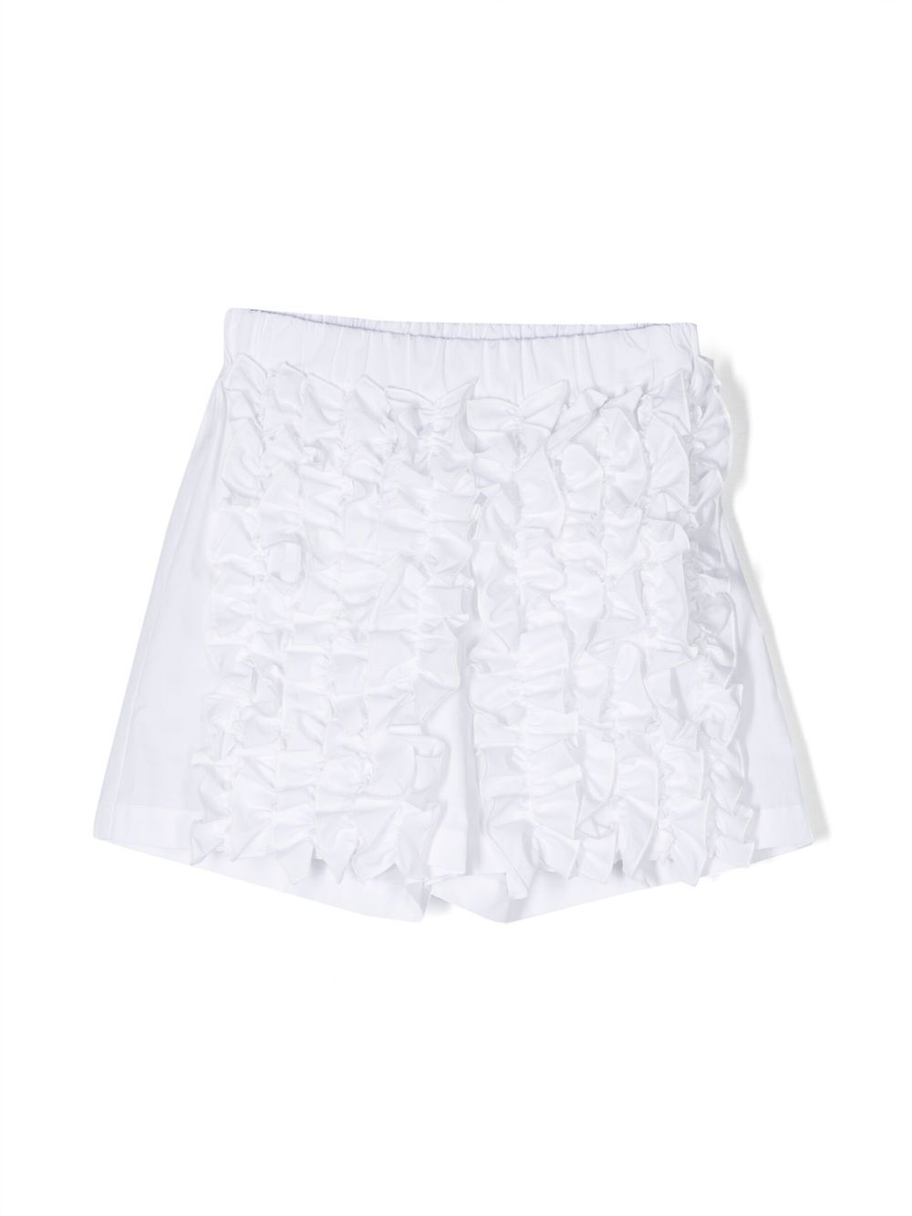 

MSGM Kids ruffle-detail shorts - White