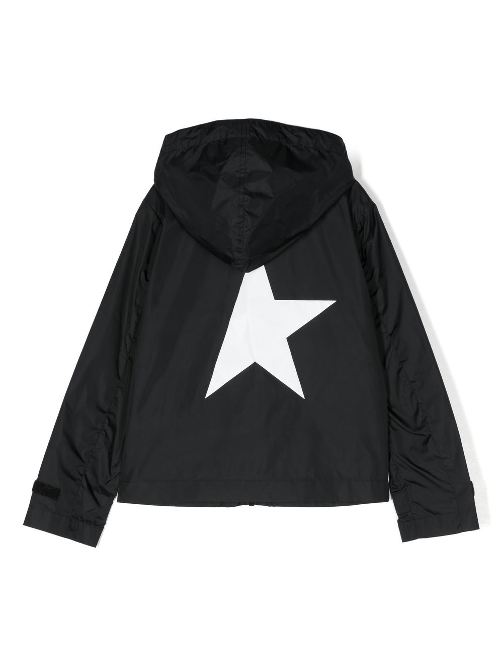 Shop Golden Goose Logo-print Zip-up Hooded Jacket In Black