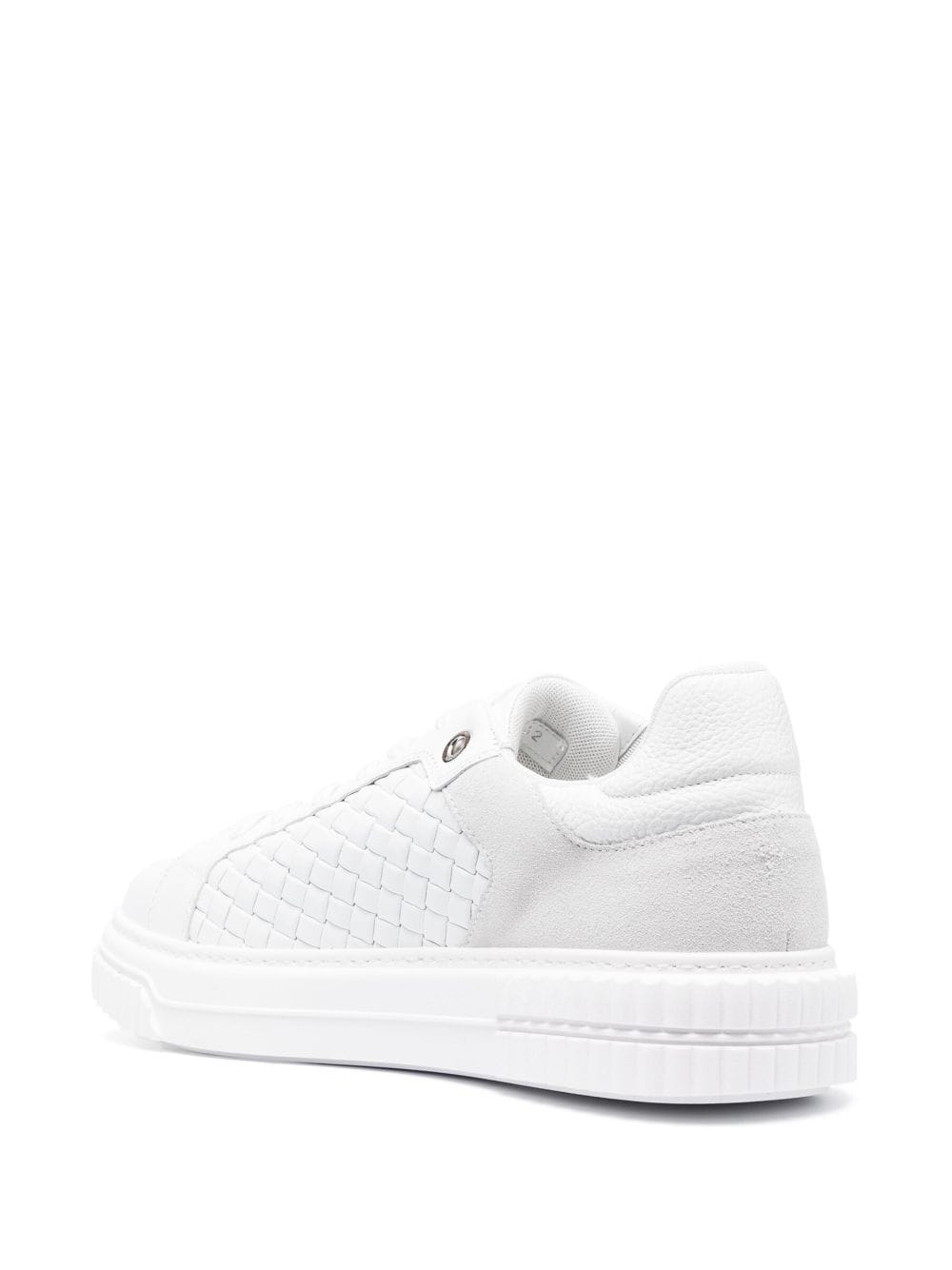 Shop Baldinini Embossed-logo Leather Sneakers In White