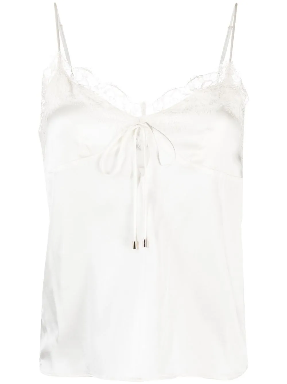 

PINKO top sin mangas con ribete de encaje - Blanco