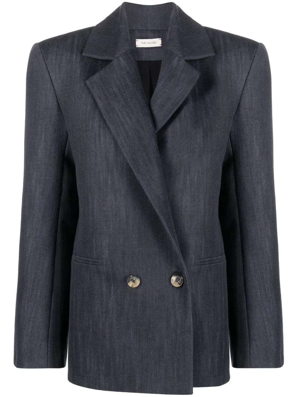 The Mannei Bert Double-breasted Blazer In 灰色