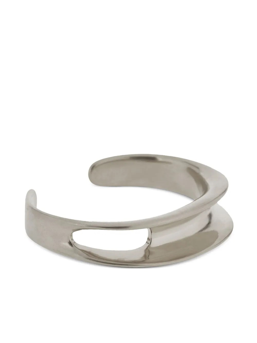 Ferragamo Asymmetrical Sculptural Bracelet - L In Silver