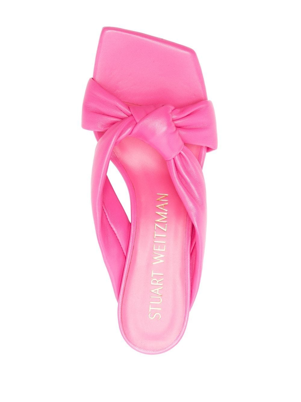Shop Stuart Weitzman Slip-on Square-toe Sandals In Pink
