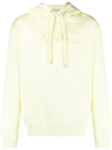logo-embroidered cotton hoodie