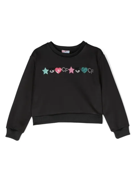 Chiara Ferragni Kids embellished crew-neck sweatshirt